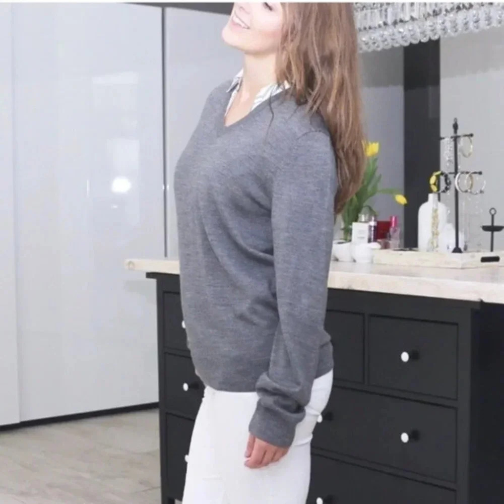 Grey merino wool sweater